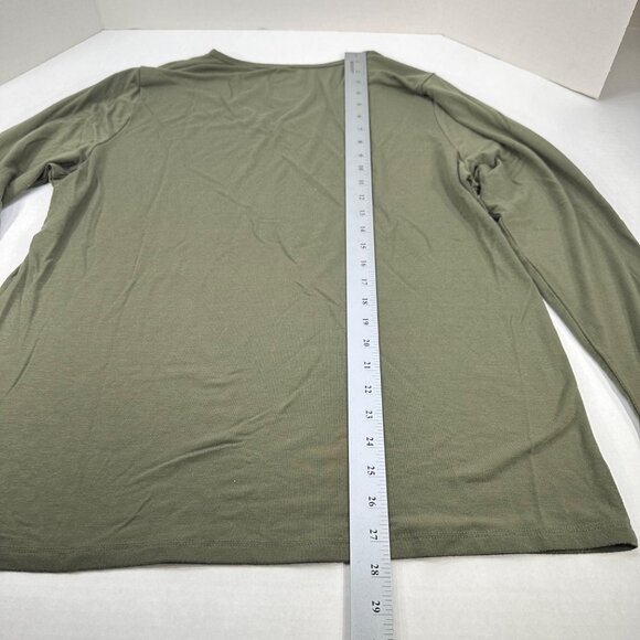 Time And Tru Women's Size 3XL 22 T-Shirt V Neck Long Sleeve Olive Green Preowned - Picture 10 of 10